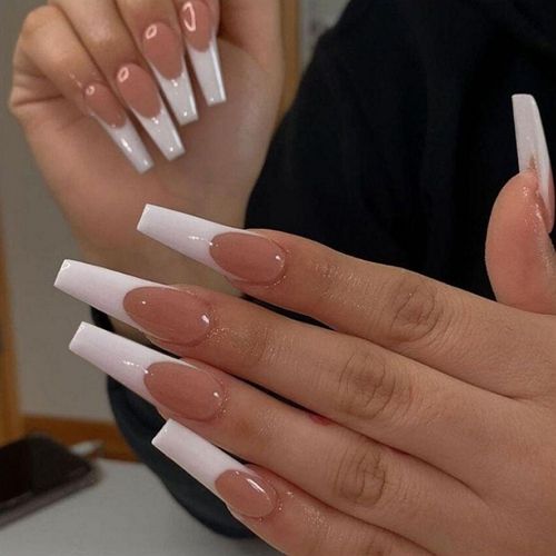 acrylic long french tips
